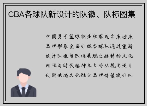 CBA各球队新设计的队徽、队标图集